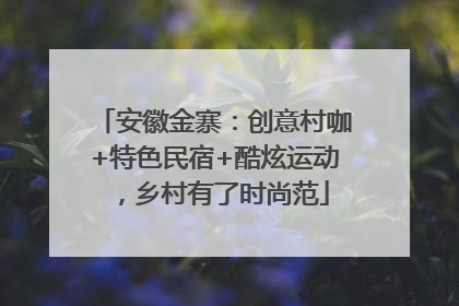 安徽金寨：创意村咖+特色民宿+酷炫运动，乡村有了时尚范