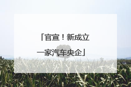 官宣！新成立一家汽车央企