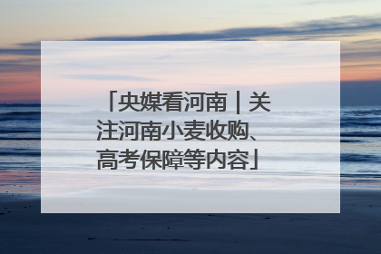 央媒看河南｜关注河南小麦收购、高考保障等内容