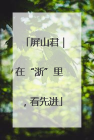 屏山君｜在“浙”里，看先进