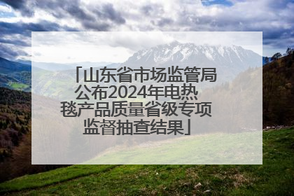 山东省市场监管局公布2024年电热毯产品质量省级专项监督抽查结果