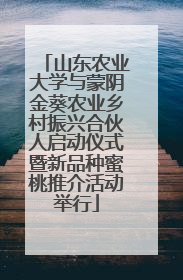 山东农业大学与蒙阴金葵农业乡村振兴合伙人启动仪式暨新品种蜜桃推介活动举行