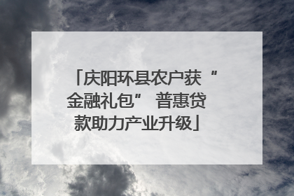 庆阳环县农户获“金融礼包” 普惠贷款助力产业升级