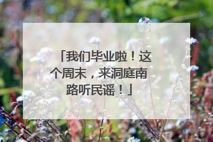 我们毕业啦！这个周末，来洞庭南路听民谣！