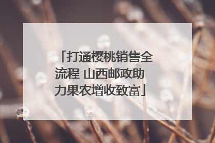 打通樱桃销售全流程 山西邮政助力果农增收致富