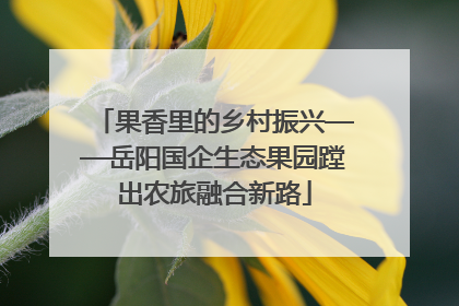果香里的乡村振兴——岳阳国企生态果园蹚出农旅融合新路