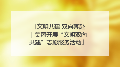 文明共建 双向奔赴｜集团开展“文明双向共建”志愿服务活动