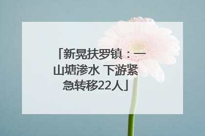 新晃扶罗镇：一山塘渗水 下游紧急转移22人