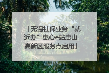 无锡社保业务“就近办”惠心e站惠山高新区服务点启用