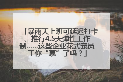 暴雨天上班可延迟打卡、推行4.5天弹性工作制……这些企业花式宠员工你“慕”了吗？