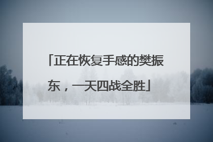 正在恢复手感的樊振东，一天四战全胜
