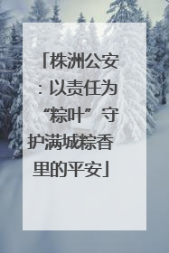 株洲公安：以责任为“粽叶”守护满城粽香里的平安