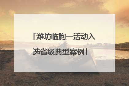 潍坊临朐一活动入选省级典型案例
