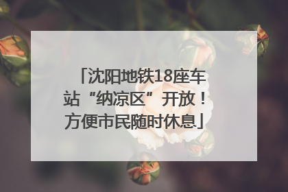 沈阳地铁18座车站“纳凉区”开放！方便市民随时休息