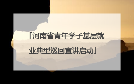 河南省青年学子基层就业典型巡回宣讲启动