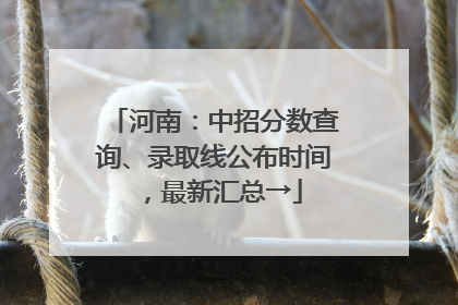 河南：中招分数查询、录取线公布时间，最新汇总→
