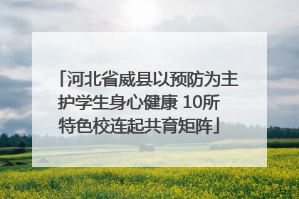 河北省威县以预防为主护学生身心健康 10所特色校连起共育矩阵