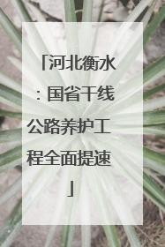 河北衡水：国省干线公路养护工程全面提速