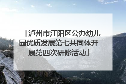 泸州市江阳区公办幼儿园优质发展第七共同体开展第四次研修活动