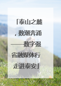 泰山之麓，数潮奔涌——数字强省融媒体行走进泰安