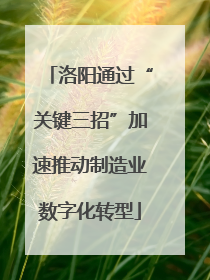 洛阳通过“关键三招”加速推动制造业数字化转型