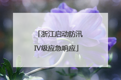 浙江启动防汛Ⅳ级应急响应