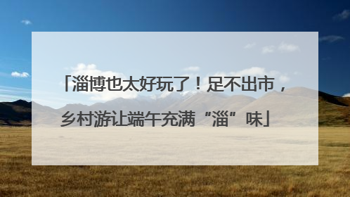 淄博也太好玩了！足不出市，乡村游让端午充满“淄”味
