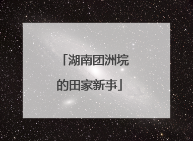 湖南团洲垸的田家新事