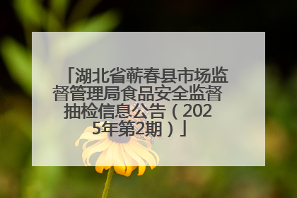 湖北省蕲春县市场监督管理局食品安全监督抽检信息公告（2025年第2期）