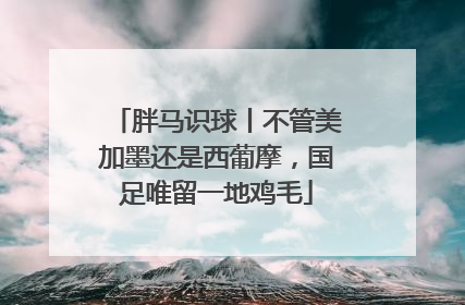 胖马识球丨不管美加墨还是西葡摩，国足唯留一地鸡毛