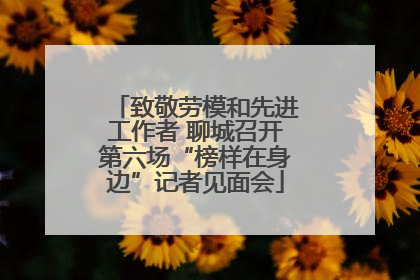 致敬劳模和先进工作者 聊城召开第六场“榜样在身边”记者见面会