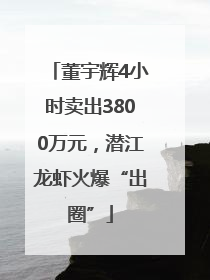 董宇辉4小时卖出3800万元，潜江龙虾火爆“出圈”
