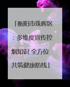 衡阳市珠晖区：多维度宣传控烟知识 全方位共筑健康防线