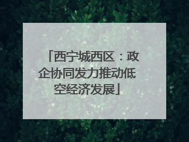西宁城西区：政企协同发力推动低空经济发展