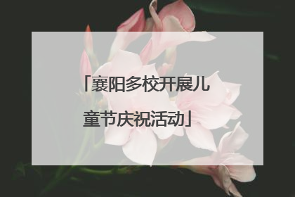 襄阳多校开展儿童节庆祝活动