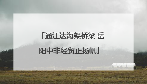 通江达海架桥梁 岳阳中非经贸正扬帆