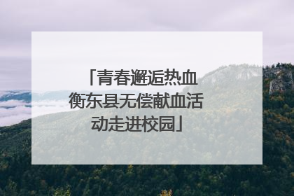 青春邂逅热血 衡东县无偿献血活动走进校园