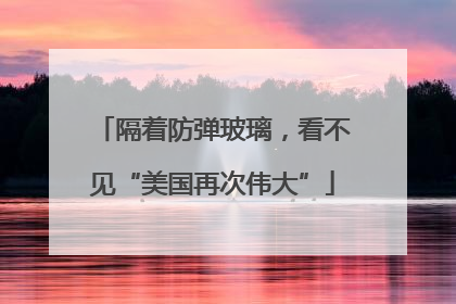 隔着防弹玻璃，看不见“美国再次伟大”
