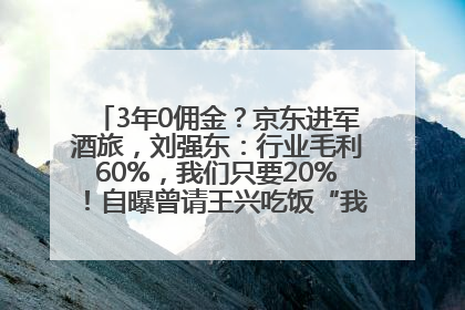 3年0佣金？京东进军酒旅，刘强东：行业毛利60%，我们只要20%！自曝曾请王兴吃饭“我要做外卖了”