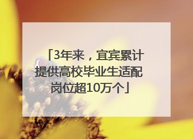 3年来，宜宾累计提供高校毕业生适配岗位超10万个