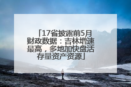 17省披露前5月财政数据：吉林增速最高，多地加快盘活存量资产资源