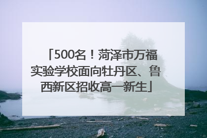 500名！菏泽市万福实验学校面向牡丹区、鲁西新区招收高一新生