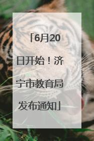 6月20日开始！济宁市教育局发布通知