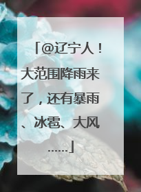 @辽宁人！大范围降雨来了，还有暴雨、冰雹、大风……